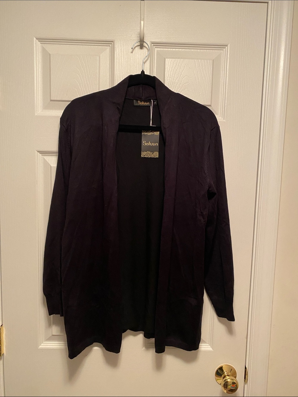Satuun Women’s Black Open Front Cardigan… size L